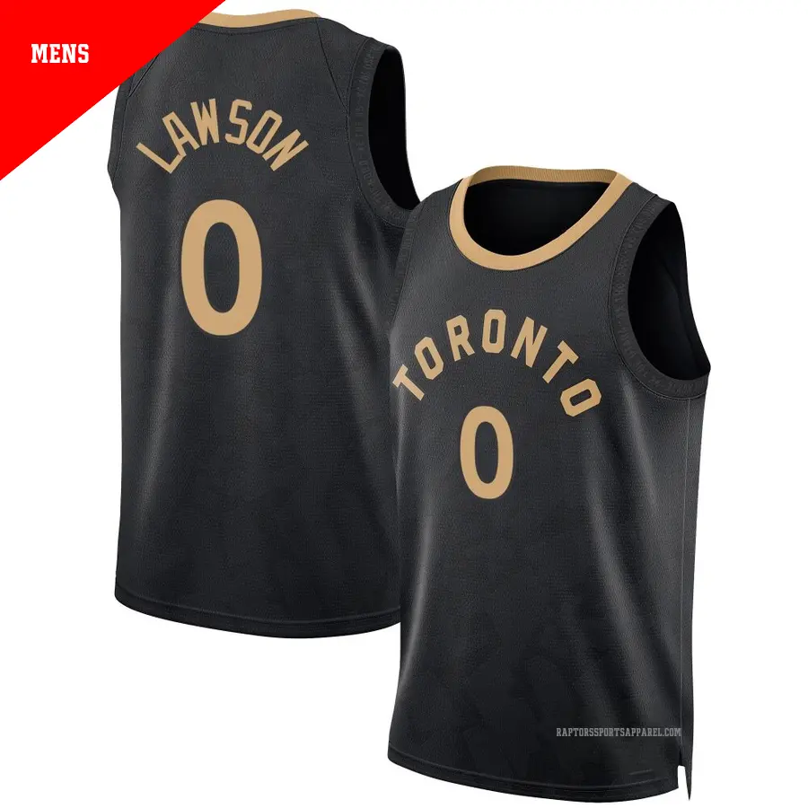 ＃0 Men's A.J. Lawson Toronto Raptors 2022/23 Fast Break Black City Edition Jersey