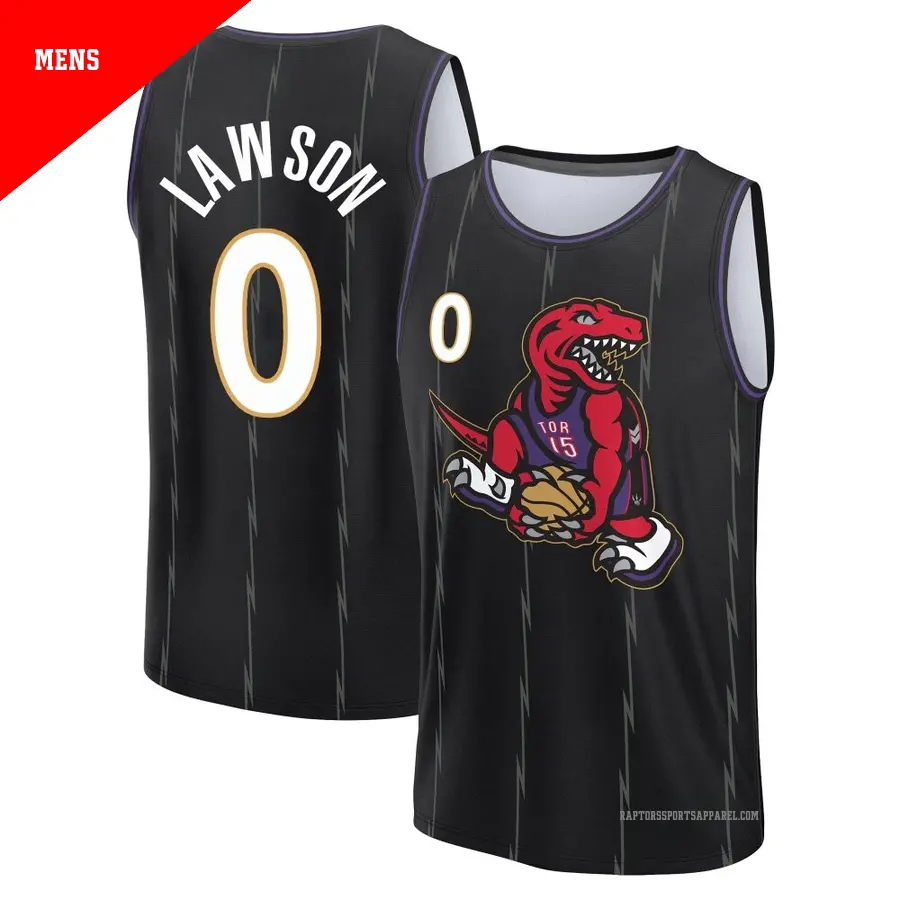 ＃0 Men's A.J. Lawson Toronto Raptors 2024/25 Fast Break Fanatics Black City Edition Jersey
