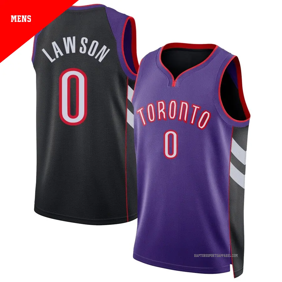 ＃0 Men's A.J. Lawson Toronto Raptors 2024/25 Swingman Purple Classic Edition Jersey