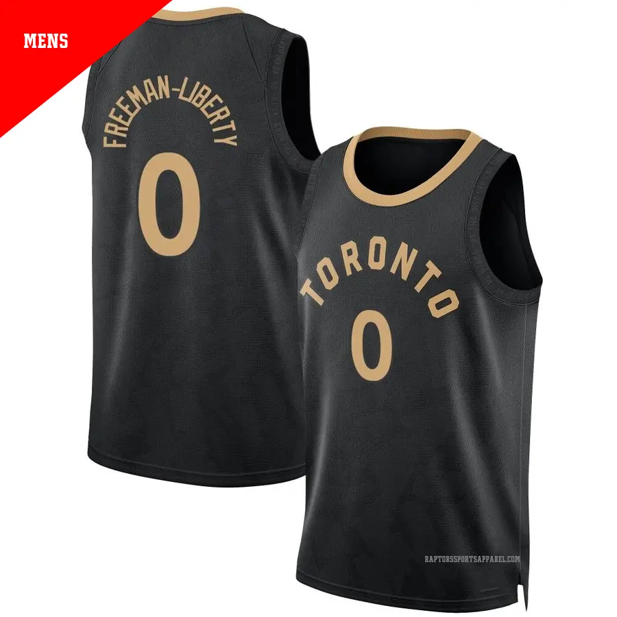 ＃0 Men's Javon Freeman-Liberty Toronto Raptors 2022/23 Fast Break Black City Edition Jersey