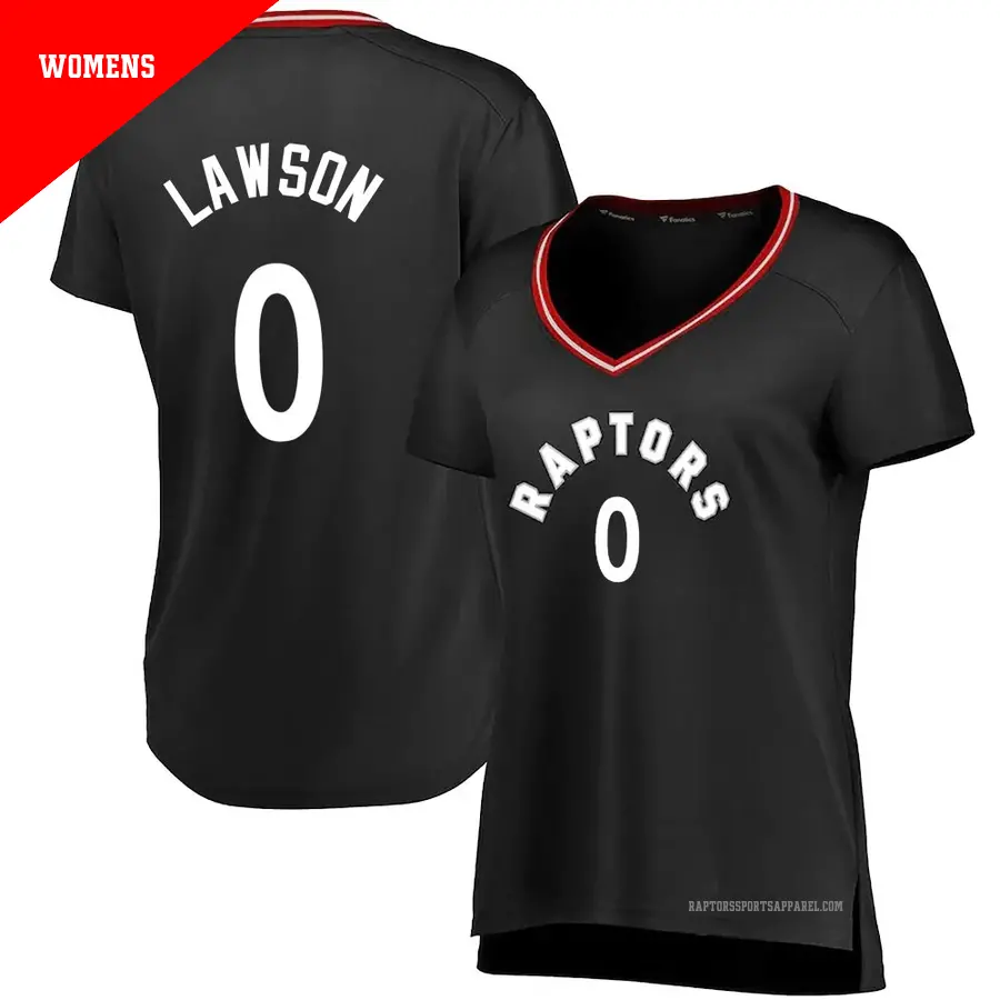 ＃0 Women's A.J. Lawson Toronto Raptors Black Fast Break JerseyIconic Edition