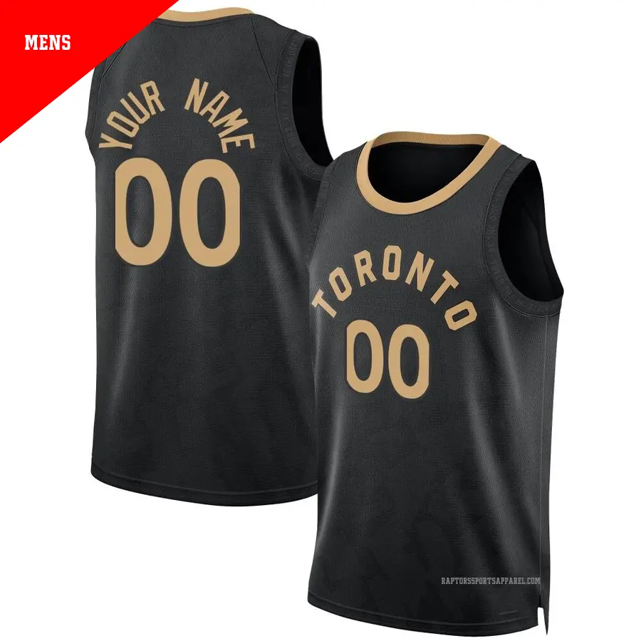 ＃00 Men's Custom Toronto Raptors 2022/23 Fast Break Black City Edition Jersey