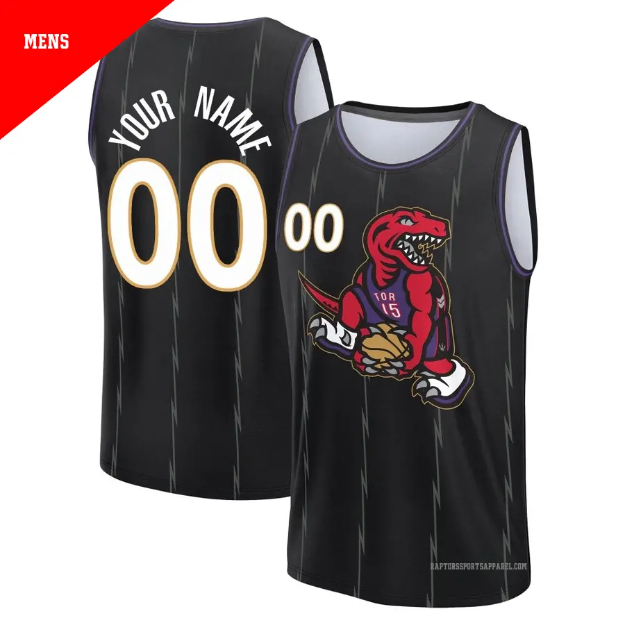 ＃00 Men's Custom Toronto Raptors 2024/25 Fast Break Fanatics Black City Edition Jersey