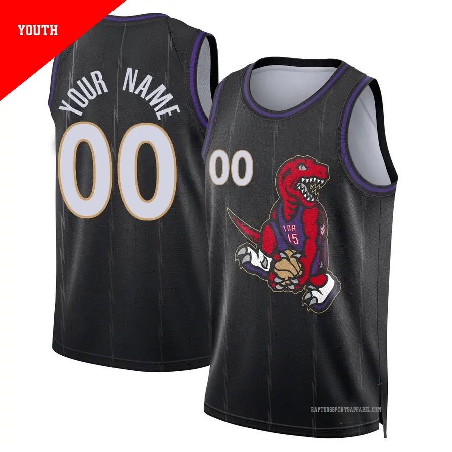 ＃00 Youth Custom Toronto Raptors 2024/25 Swingman Black City Edition Jersey