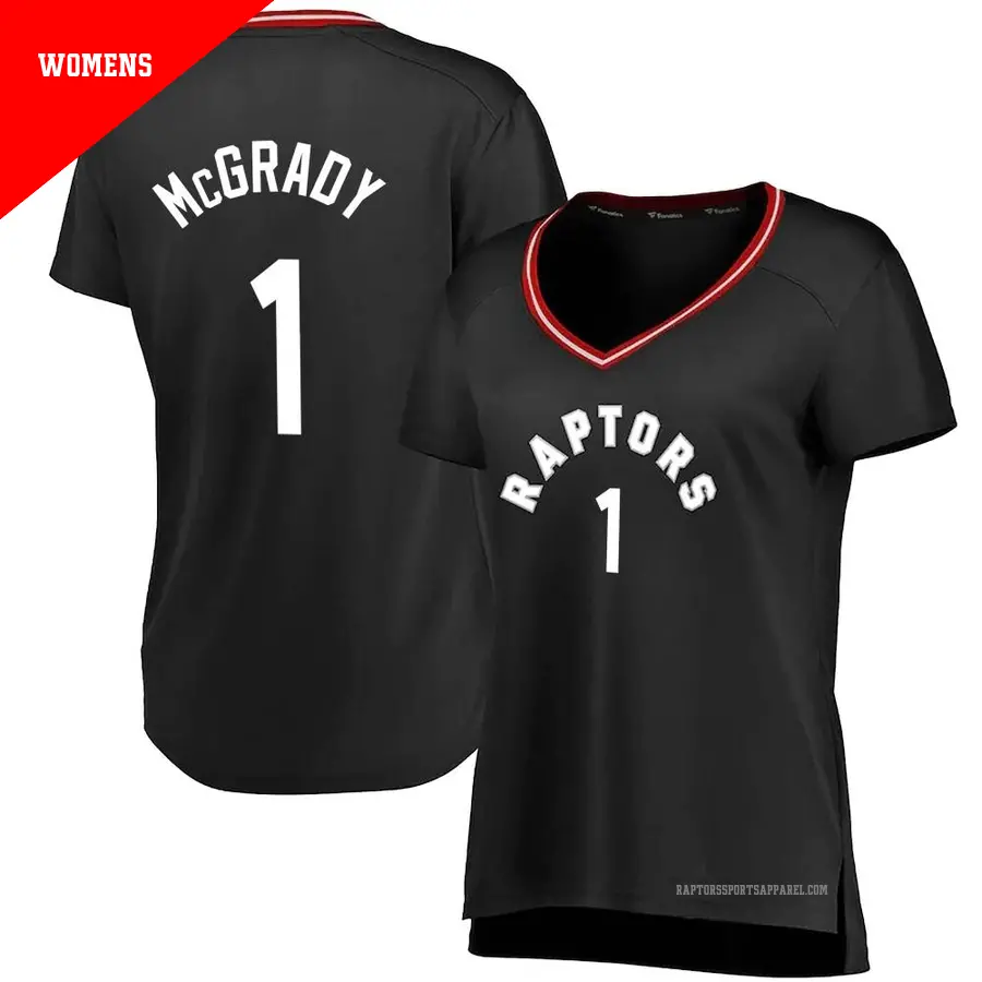 ＃1 Women's Tracy McGrady Toronto Raptors Black Fast Break JerseyIconic Edition