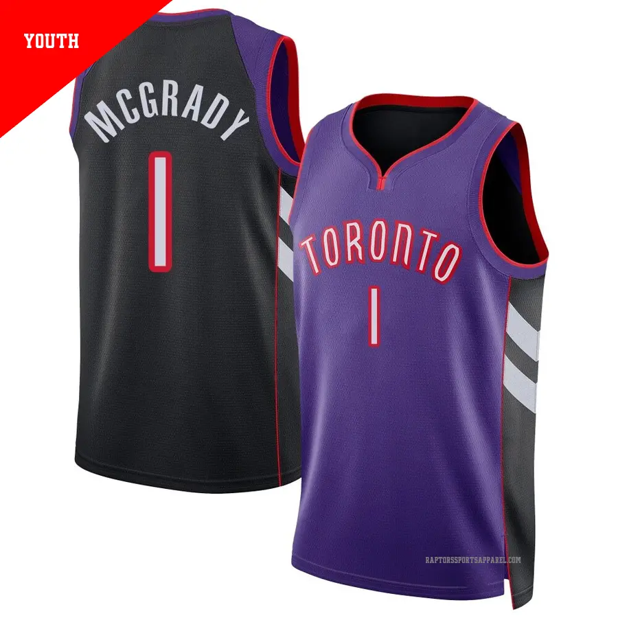 ＃1 Youth Tracy McGrady Toronto Raptors 2024/25 Swingman Purple Classic Edition Jersey