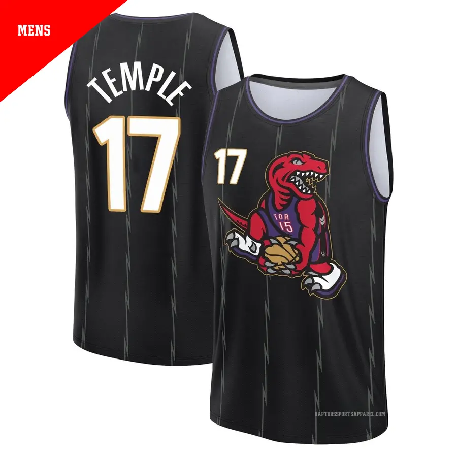 ＃17 Men's Garrett Temple Toronto Raptors 2024/25 Fast Break Fanatics Black City Edition Jersey