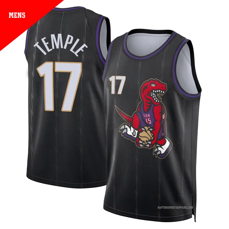 ＃17 Men's Garrett Temple Toronto Raptors 2024/25 Swingman Black City Edition Jersey