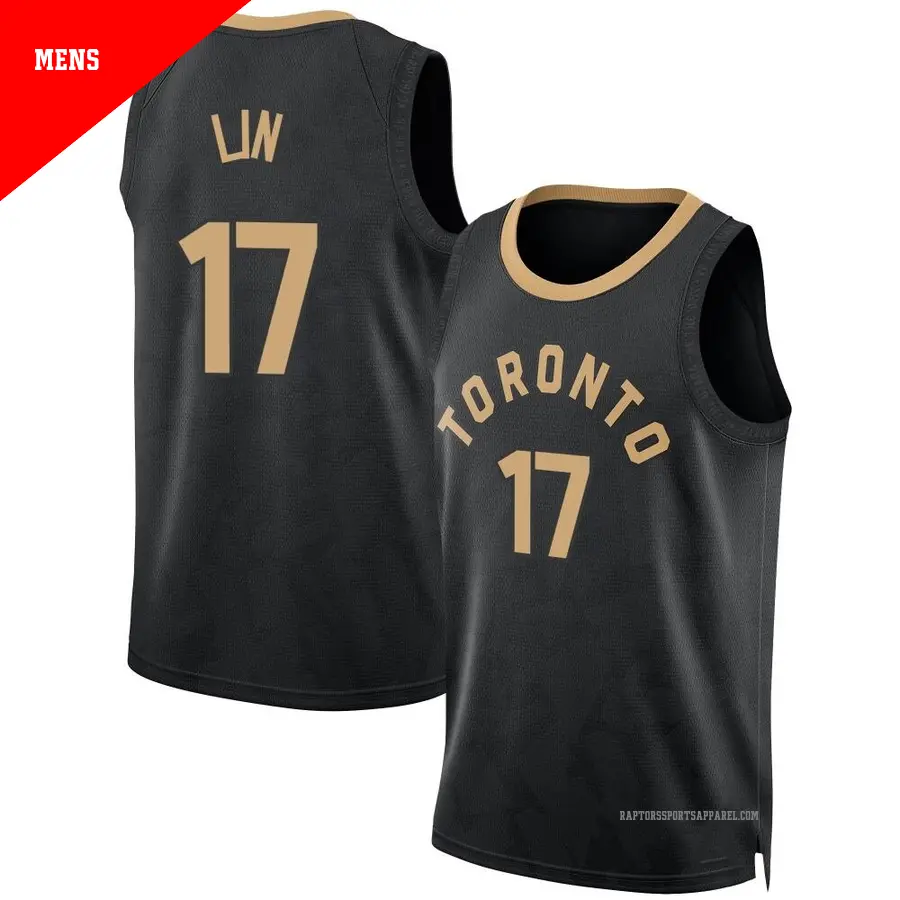 ＃17 Men's Jeremy Lin Toronto Raptors 2022/23 Fast Break Black City Edition Jersey