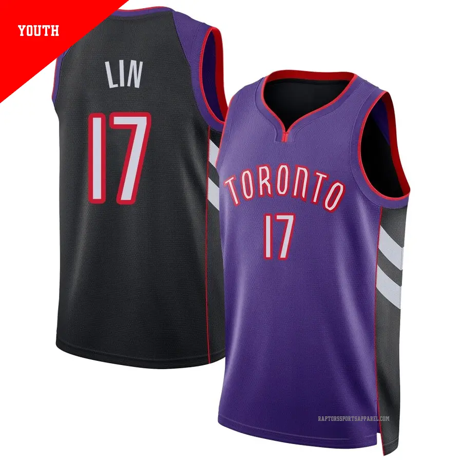 ＃17 Youth Jeremy Lin Toronto Raptors 2024/25 Swingman Purple Classic Edition Jersey