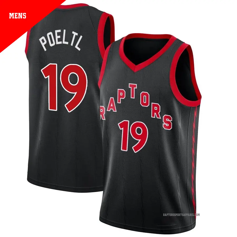 ＃19 Men's Jakob Poeltl Toronto Raptors 2020/21 Swingman Black JerseyStatement Edition