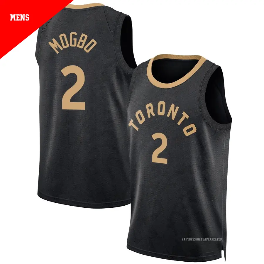 ＃2 Men's Jonathan Mogbo Toronto Raptors 2022/23 Fast Break Black City Edition Jersey
