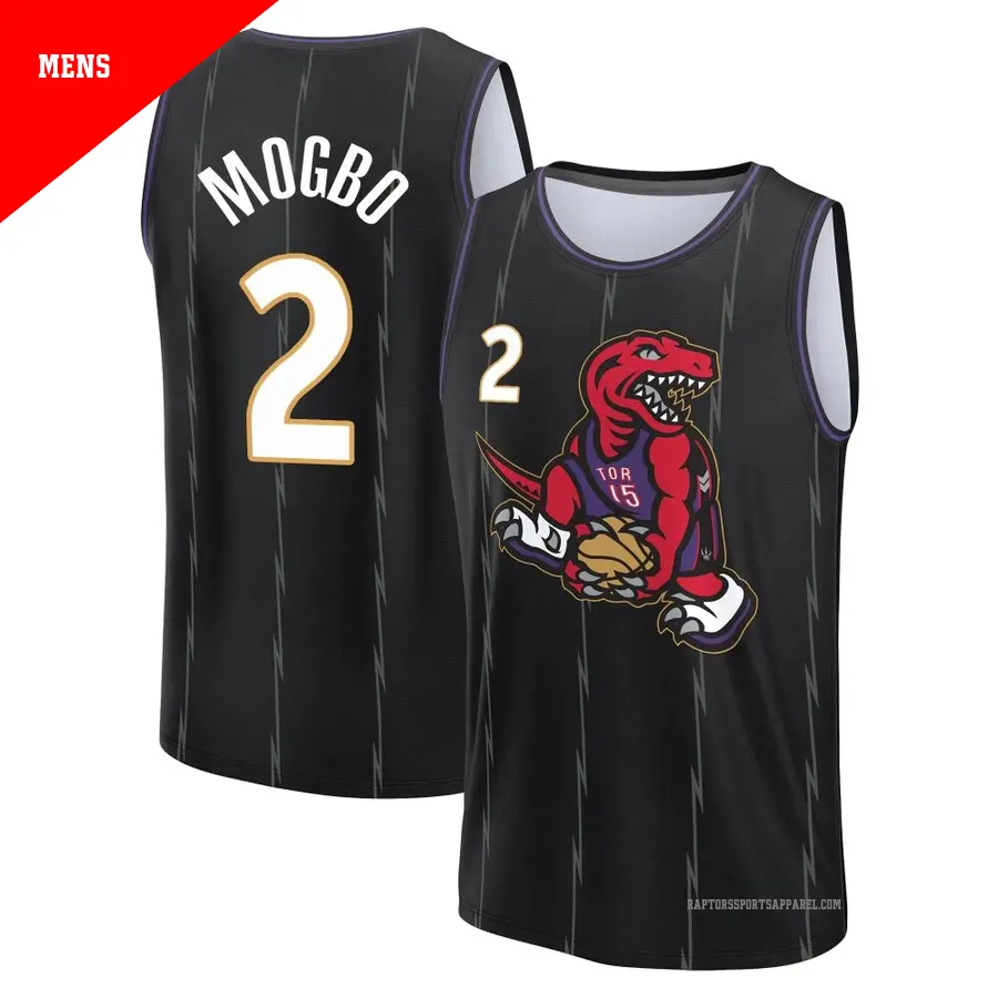 ＃2 Men's Jonathan Mogbo Toronto Raptors 2024/25 Fast Break Fanatics Black City Edition Jersey