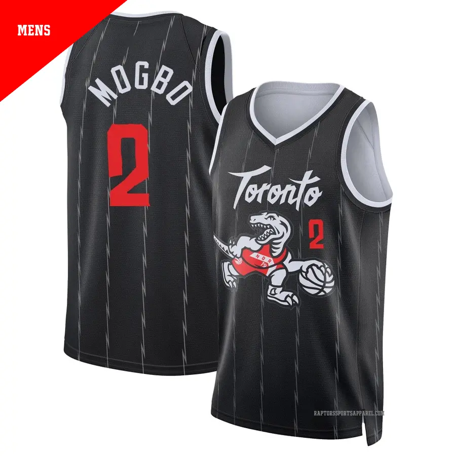 ＃2 Men's Jonathan Mogbo Toronto Raptors 2025/26 Swingman Black City Edition Jersey