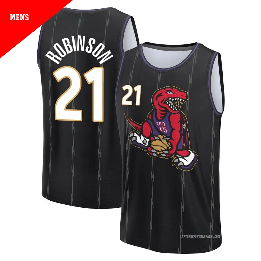 ＃21 Men's Orlando Robinson Toronto Raptors 2024/25 Fast Break Fanatics Black City Edition Jersey