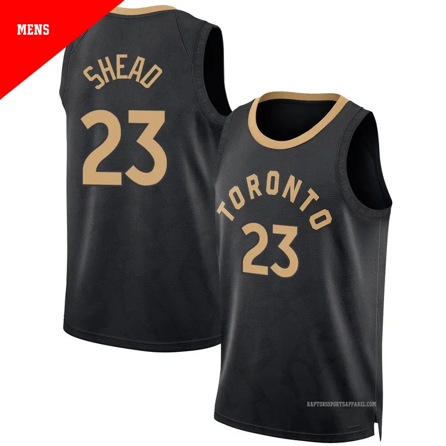 ＃23 Men's Jamal Shead Toronto Raptors 2022/23 Fast Break Black City Edition Jersey