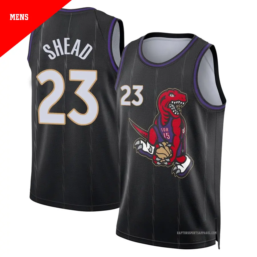＃23 Men's Jamal Shead Toronto Raptors 2024/25 Swingman Black City Edition Jersey