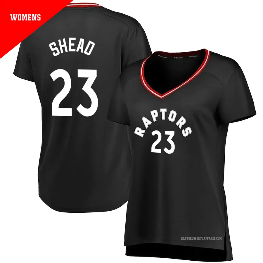 ＃23 Women's Jamal Shead Toronto Raptors Black Fast Break JerseyIconic Edition