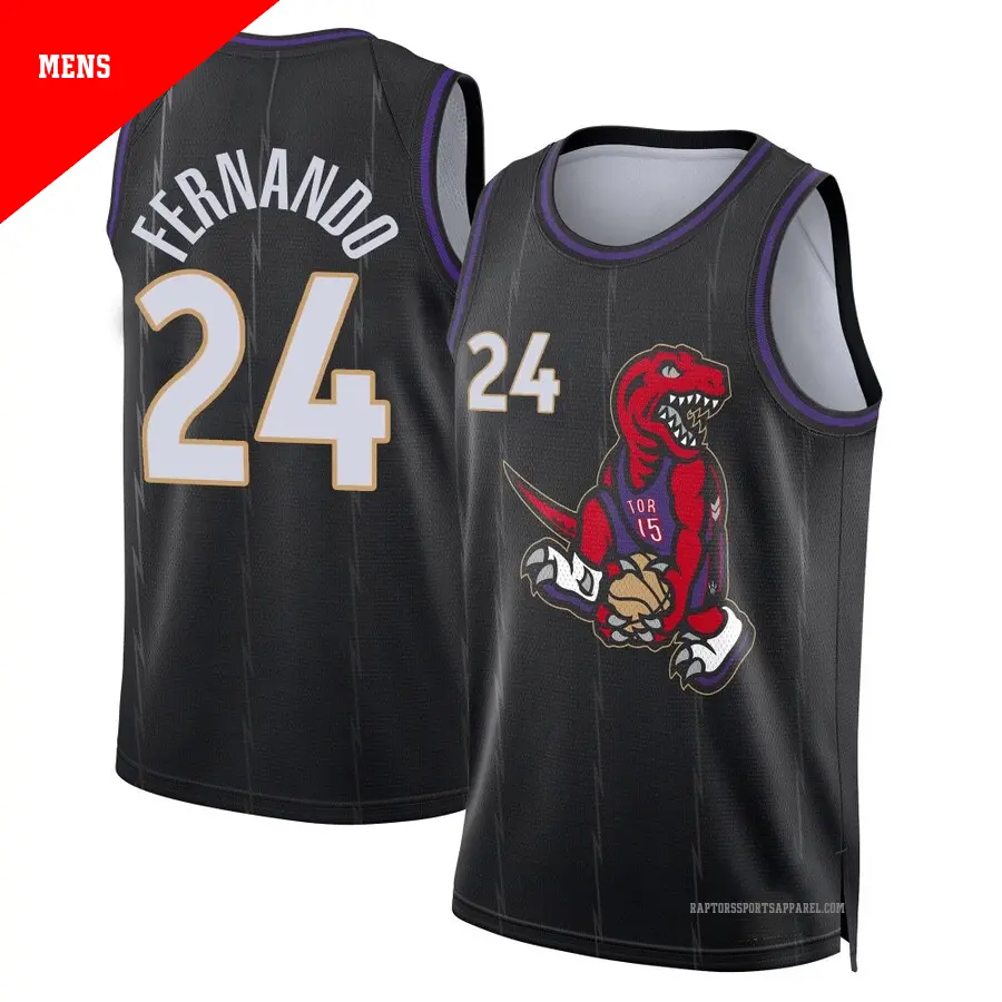 ＃24 Men's Bruno Fernando Toronto Raptors 2024/25 Swingman Black City Edition Jersey