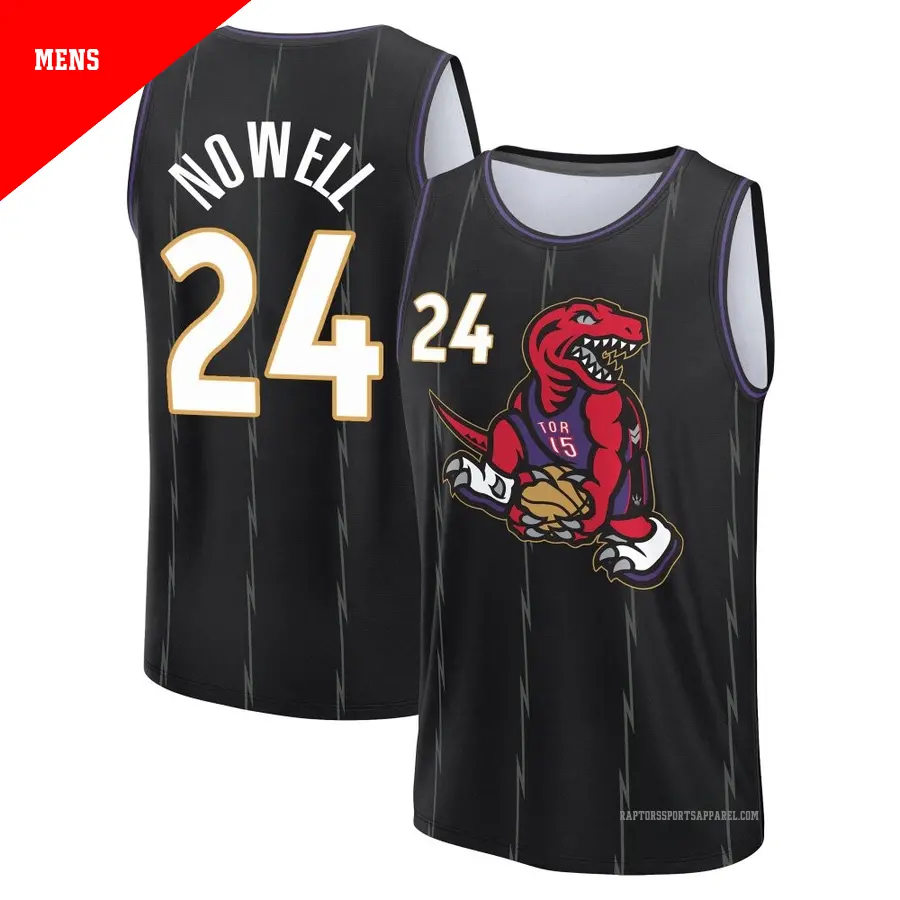 ＃24 Men's Markquis Nowell Toronto Raptors 2024/25 Fast Break Fanatics Black City Edition Jersey