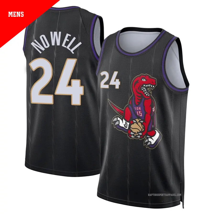 ＃24 Men's Markquis Nowell Toronto Raptors 2024/25 Swingman Black City Edition Jersey