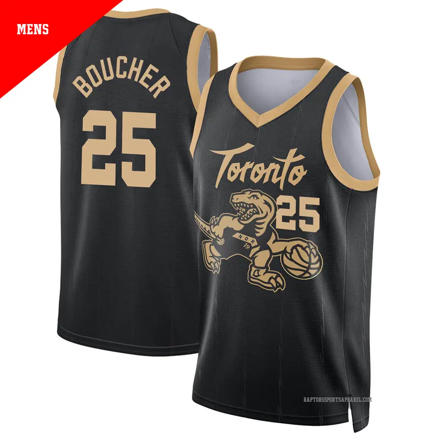 ＃25 Men's Chris Boucher Toronto Raptors 2021/22 Swingman Black City Edition Jersey
