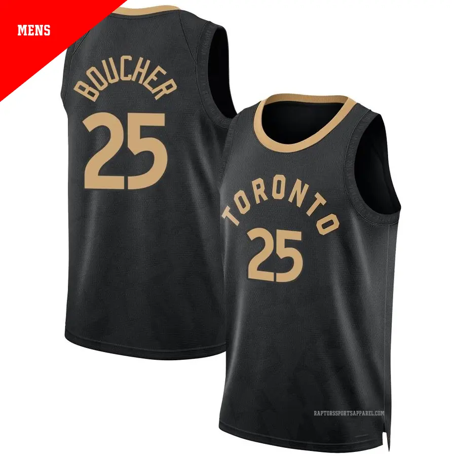 ＃25 Men's Chris Boucher Toronto Raptors 2022/23 Fast Break Black City Edition Jersey