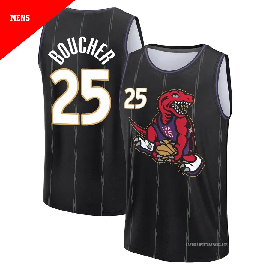 ＃25 Men's Chris Boucher Toronto Raptors 2024/25 Fast Break Fanatics Black City Edition Jersey