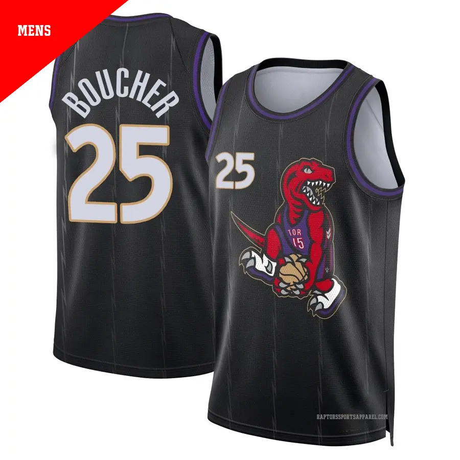 ＃25 Men's Chris Boucher Toronto Raptors 2024/25 Swingman Black City Edition Jersey
