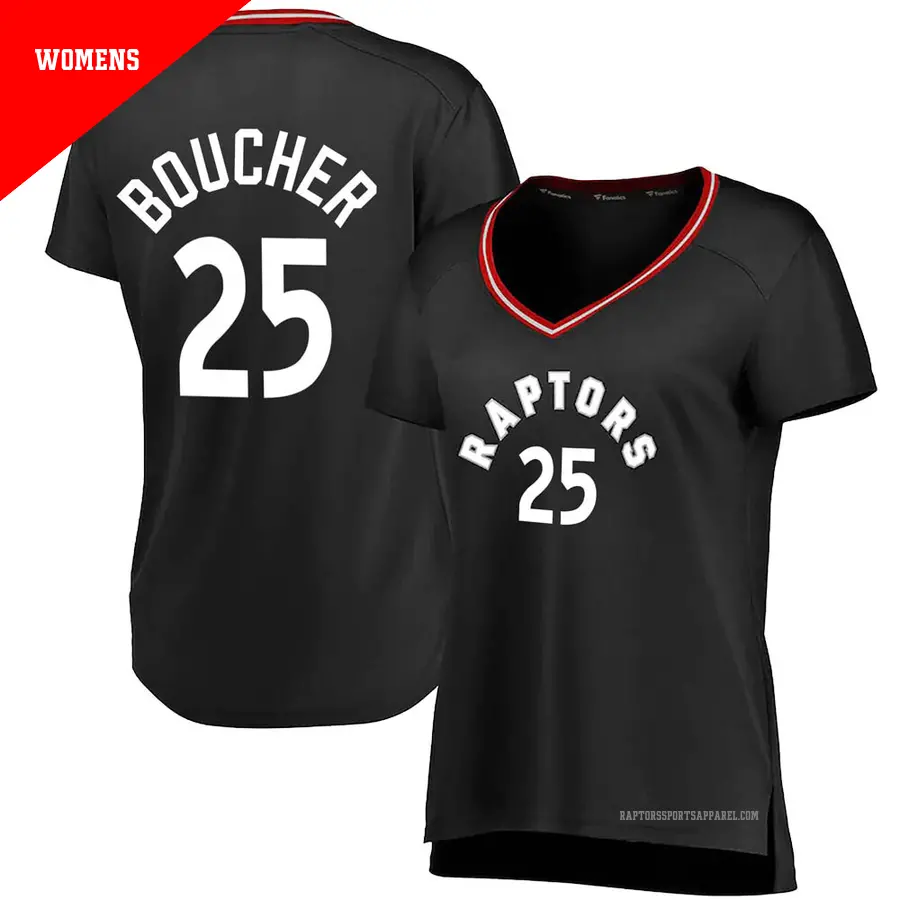 ＃25 Women's Chris Boucher Toronto Raptors Black Fast Break JerseyIconic Edition