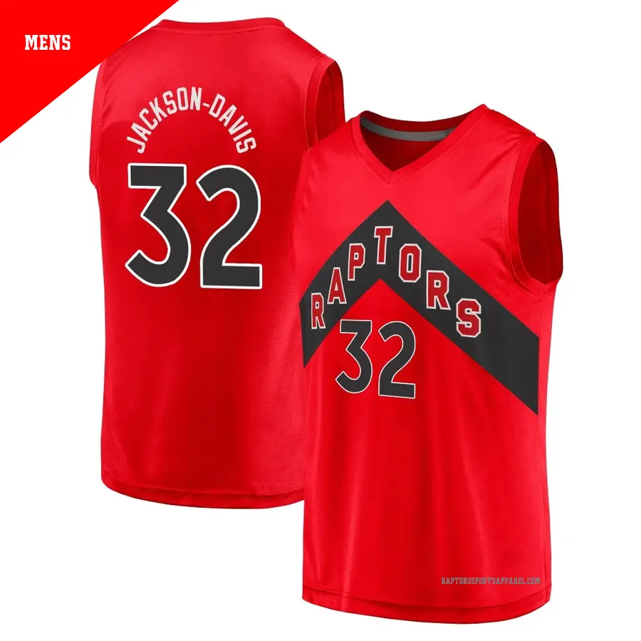 ＃32 Men's Trayce Jackson-Davis Toronto Raptors Red Fast Break 2020 Jersey Icon Edition