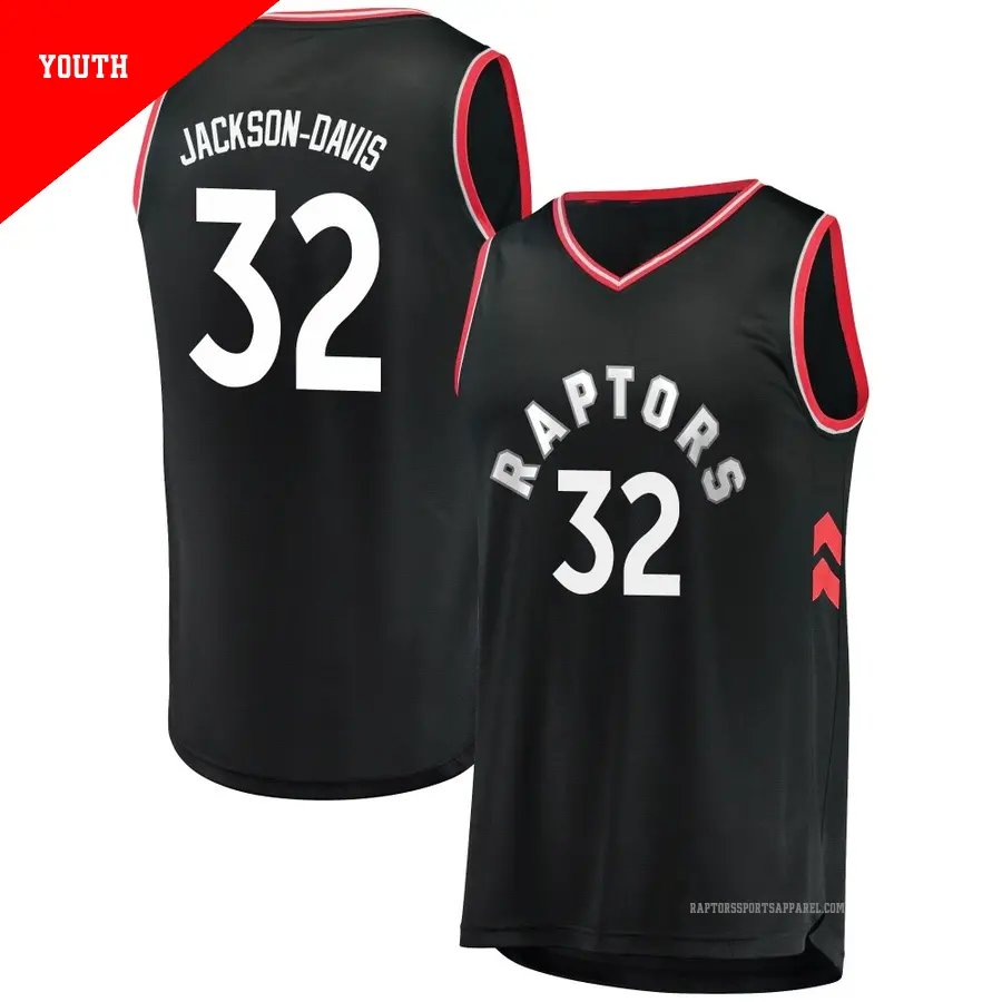 ＃32 Youth Trayce Jackson-Davis Toronto Raptors Black Fast Break Jersey Statement Edition