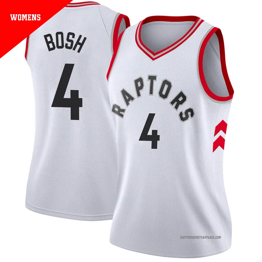 ＃4 Women's Chris Bosh Toronto Raptors White Swingman JerseyAssociation Edition
