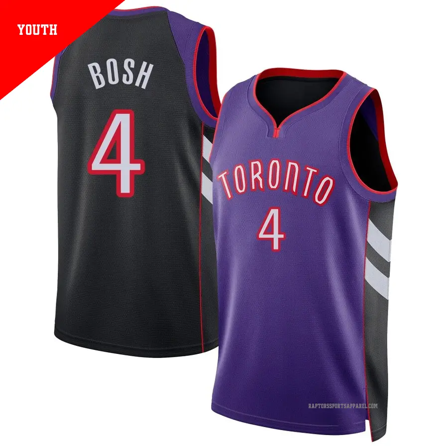 ＃4 Youth Chris Bosh Toronto Raptors 2024/25 Swingman Purple Classic Edition Jersey