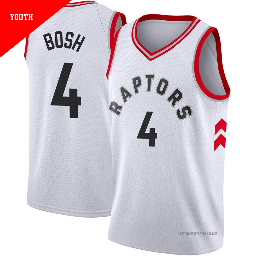 ＃4 Youth Chris Bosh Toronto Raptors White Swingman JerseyAssociation Edition
