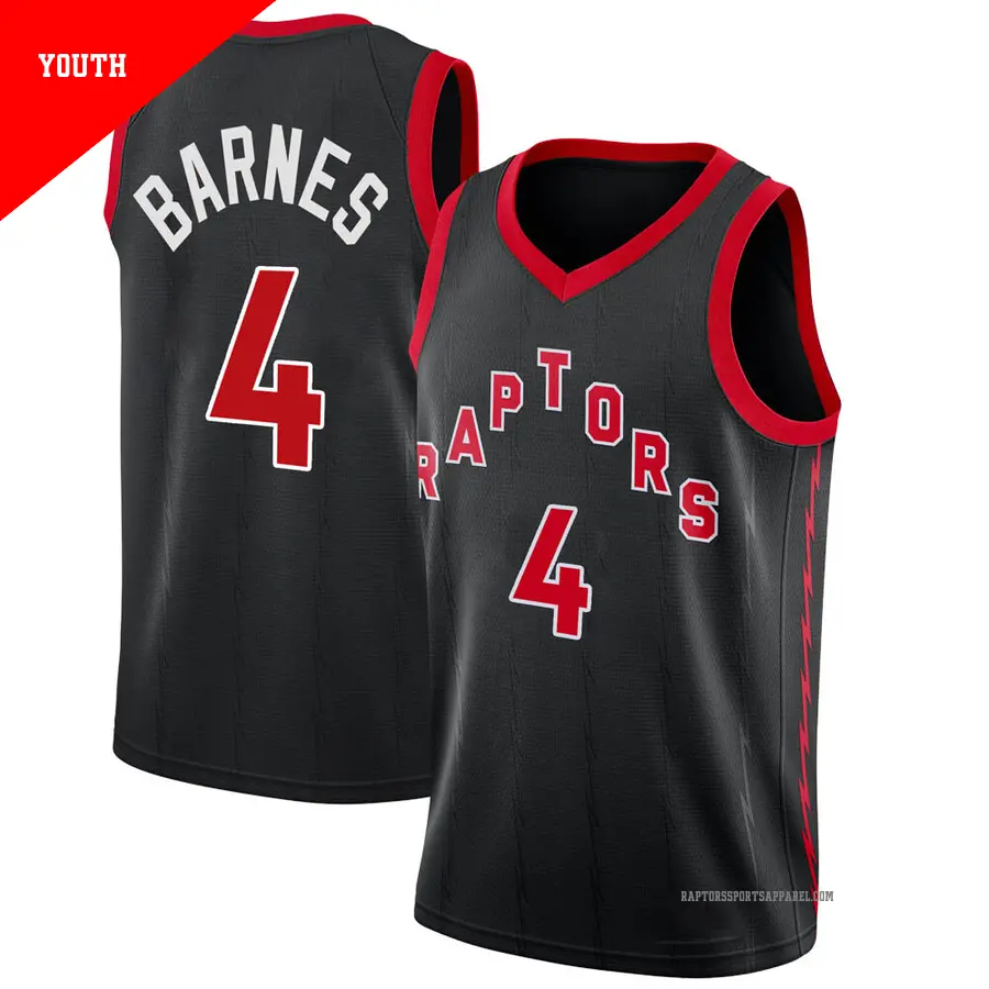 ＃4 Youth Scottie Barnes Toronto Raptors 2020/21 Swingman Black JerseyStatement Edition