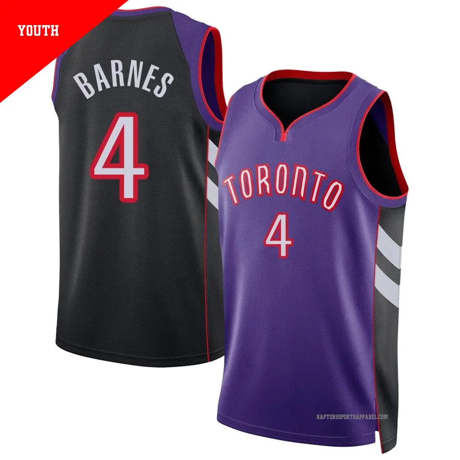 ＃4 Youth Scottie Barnes Toronto Raptors 2024/25 Swingman Purple Classic Edition Jersey