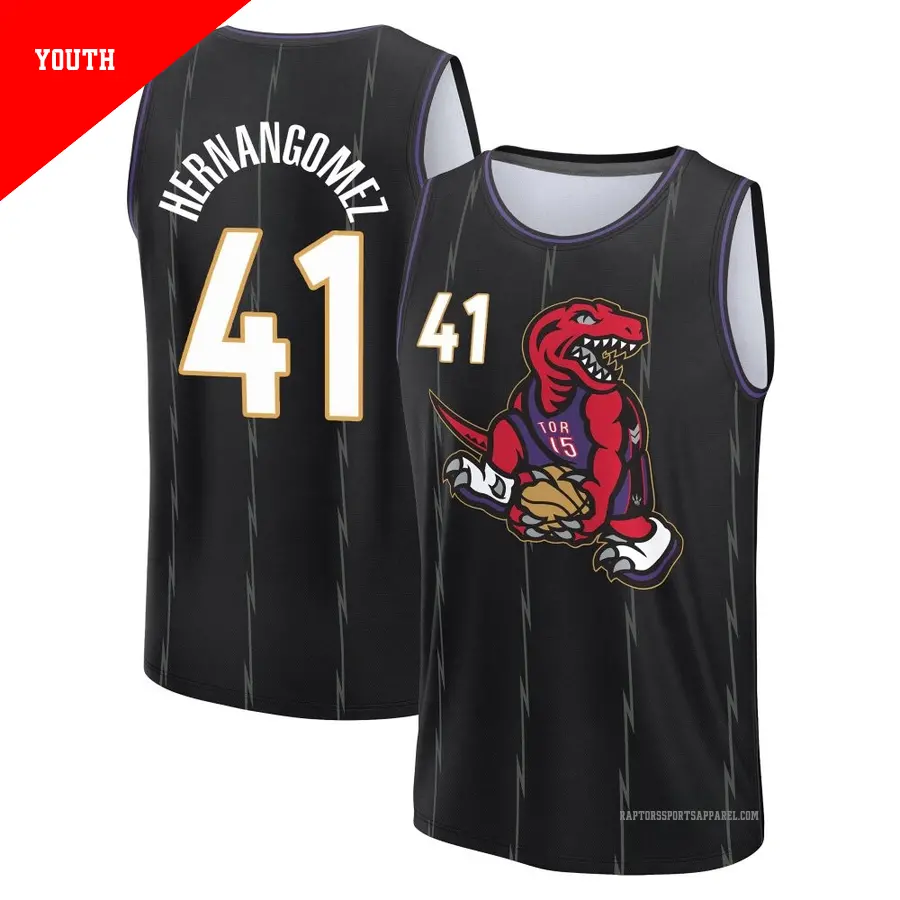 ＃41 Youth Juancho Hernangomez Toronto Raptors 2024/25 Fast Break Fanatics Black City Edition Jersey