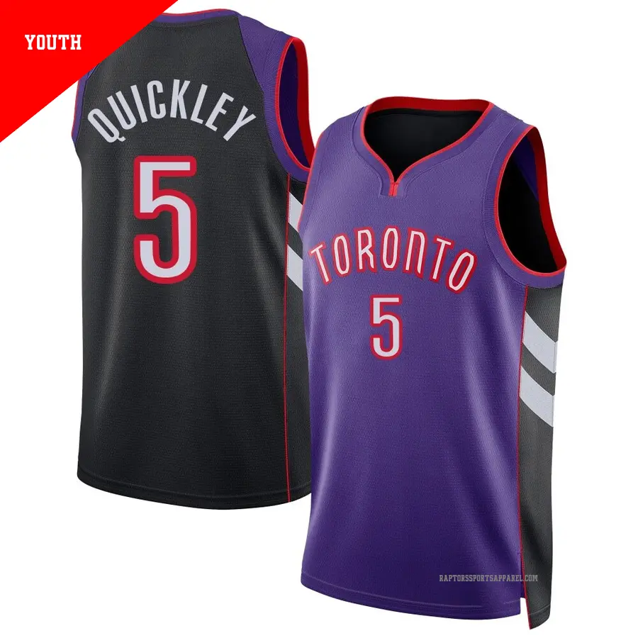 ＃5 Youth Immanuel Quickley Toronto Raptors 2024/25 Swingman Purple Classic Edition Jersey