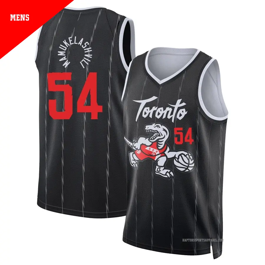 ＃54 Men's Sandro Mamukelashvili Toronto Raptors 2025/26 Swingman Black City Edition Jersey