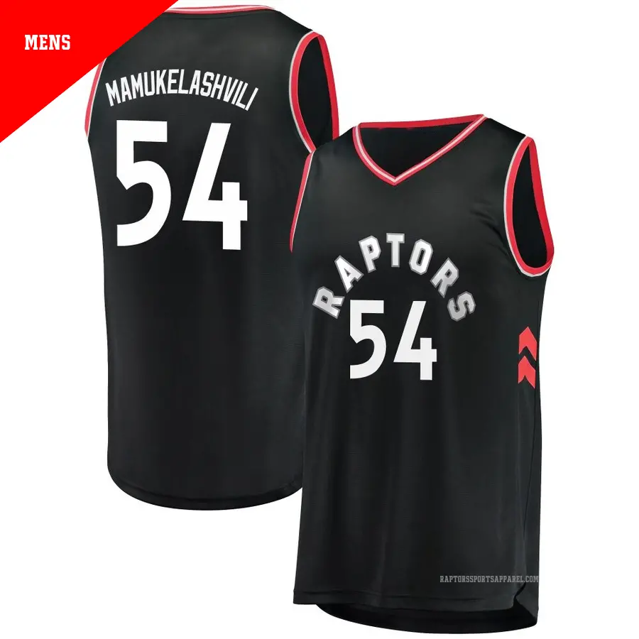 ＃54 Men's Sandro Mamukelashvili Toronto Raptors Black Fast Break Jersey Statement Edition