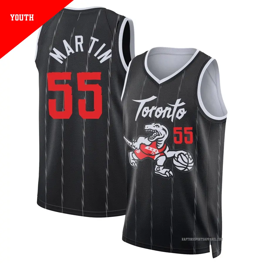 ＃55 Youth Alijah Martin Toronto Raptors 2025/26 Swingman Black City Edition Jersey