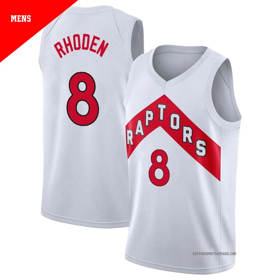 ＃8 Men's Jared Rhoden Toronto Raptors 2020/21 Swingman White JerseyAssociation Edition