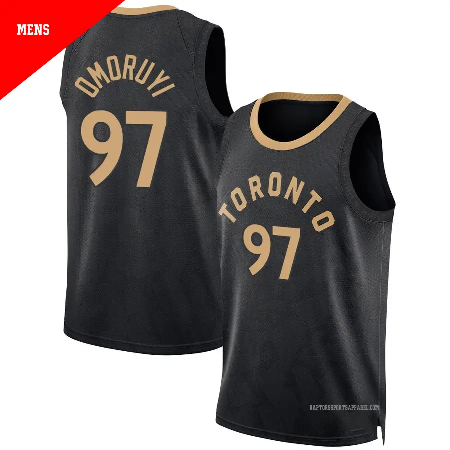 ＃97 Men's Eugene Omoruyi Toronto Raptors 2022/23 Fast Break Black City Edition Jersey