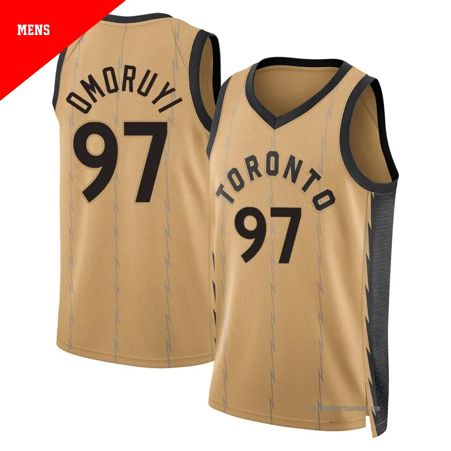＃97 Men's Eugene Omoruyi Toronto Raptors 2023/24 Swingman Gold City Edition Jersey