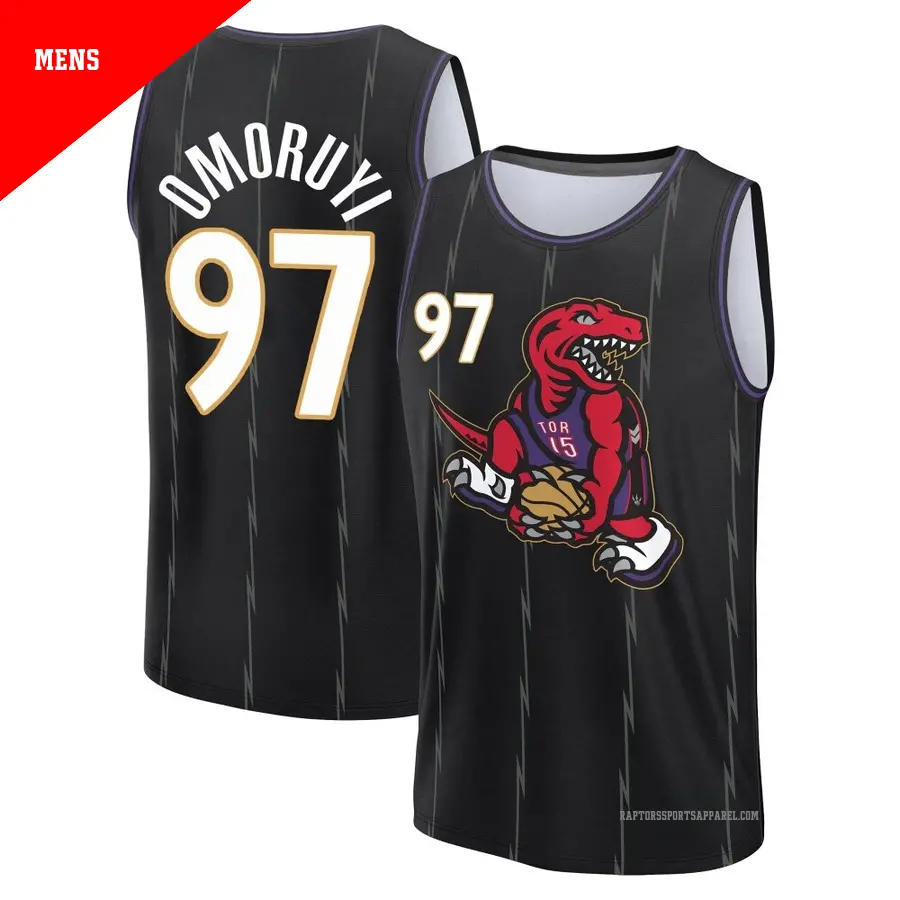 ＃97 Men's Eugene Omoruyi Toronto Raptors 2024/25 Fast Break Fanatics Black City Edition Jersey