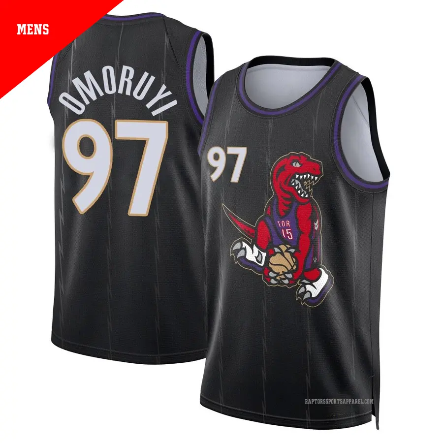 ＃97 Men's Eugene Omoruyi Toronto Raptors 2024/25 Swingman Black City Edition Jersey