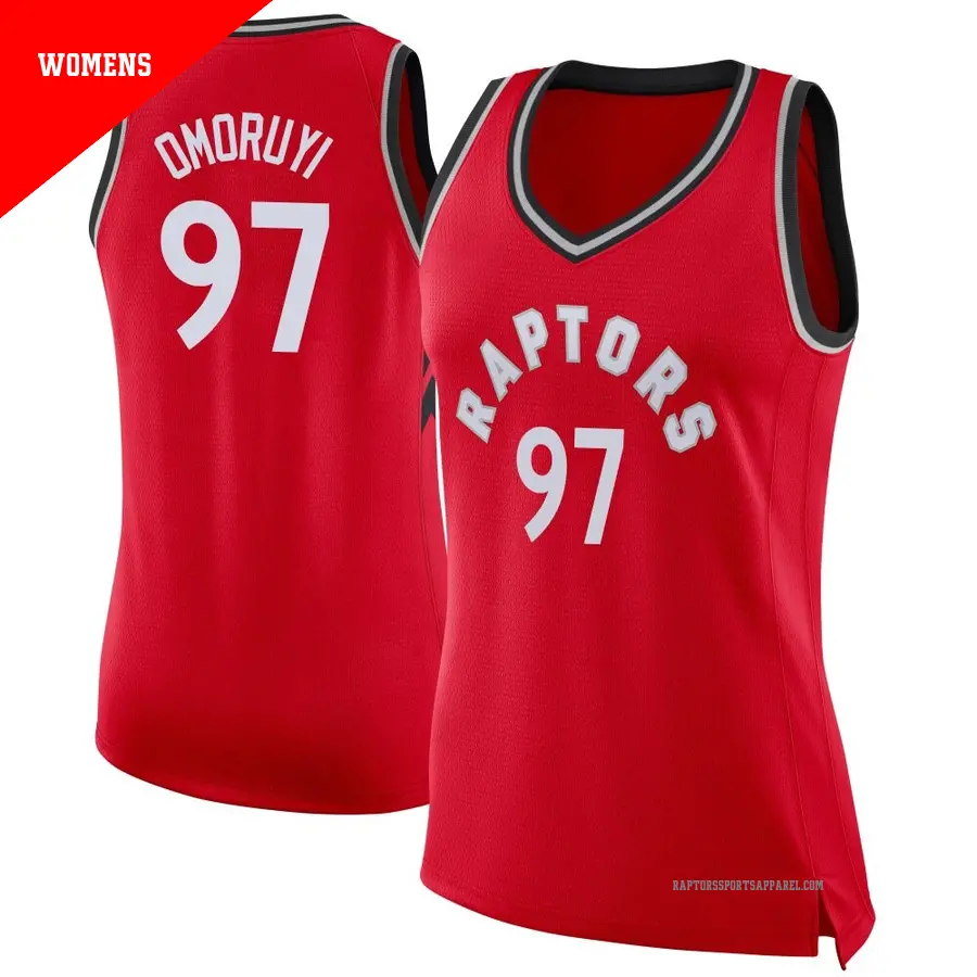 ＃97 Women's Eugene Omoruyi Toronto Raptors Red Swingman JerseyIcon Edition