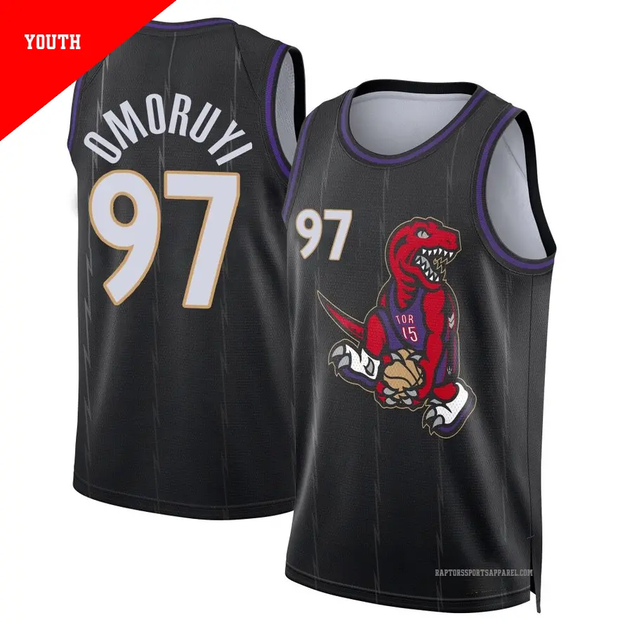 ＃97 Youth Eugene Omoruyi Toronto Raptors 2024/25 Swingman Black City Edition Jersey